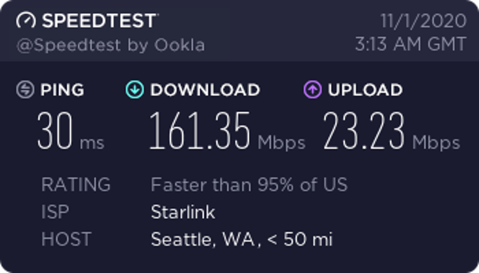 Starlink Internet Speed Test