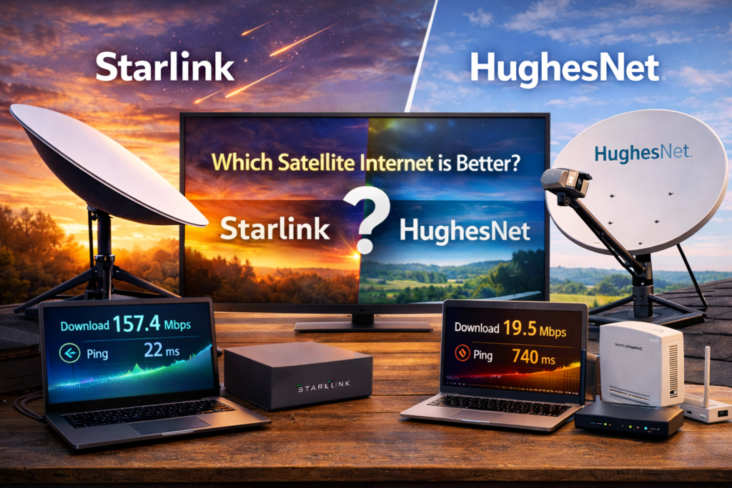 Starlink vs HughesNet in 2026